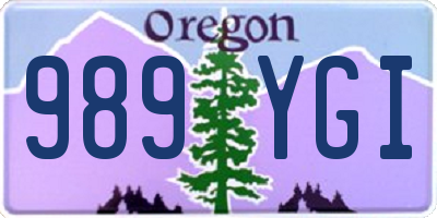 OR license plate 989YGI