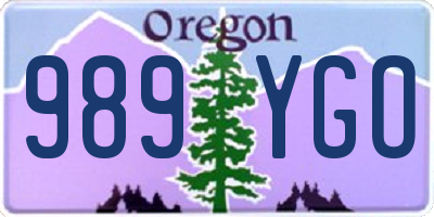 OR license plate 989YGO