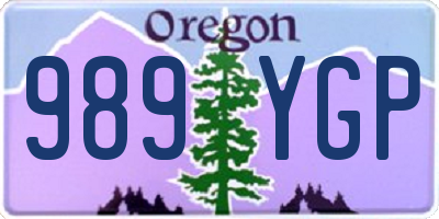 OR license plate 989YGP