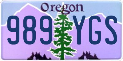 OR license plate 989YGS