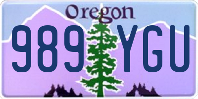 OR license plate 989YGU