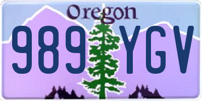 OR license plate 989YGV