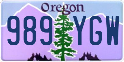 OR license plate 989YGW