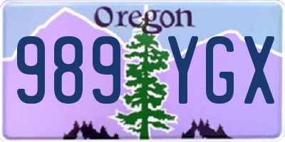 OR license plate 989YGX