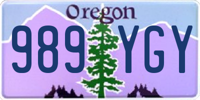 OR license plate 989YGY