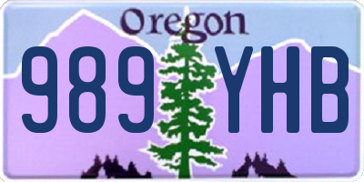 OR license plate 989YHB
