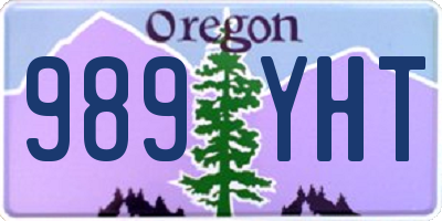 OR license plate 989YHT