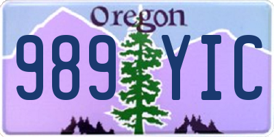 OR license plate 989YIC