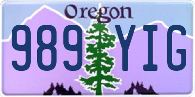 OR license plate 989YIG