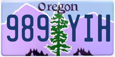 OR license plate 989YIH