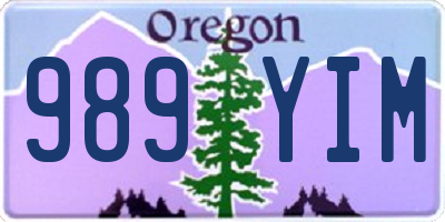 OR license plate 989YIM