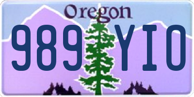 OR license plate 989YIO