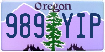 OR license plate 989YIP