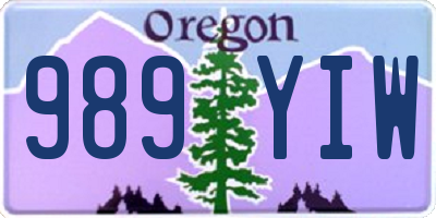 OR license plate 989YIW
