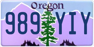 OR license plate 989YIY