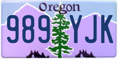 OR license plate 989YJK