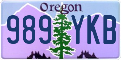 OR license plate 989YKB