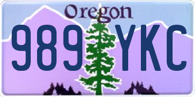 OR license plate 989YKC