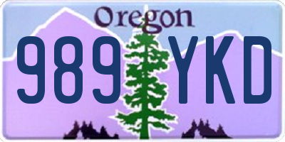 OR license plate 989YKD