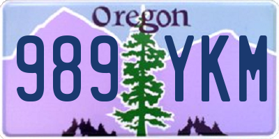 OR license plate 989YKM