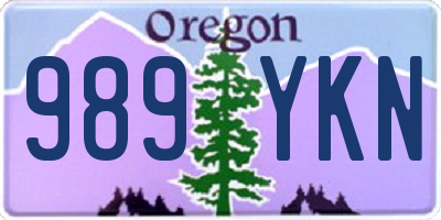 OR license plate 989YKN