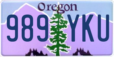 OR license plate 989YKU