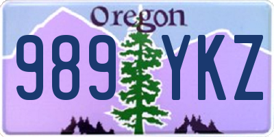 OR license plate 989YKZ