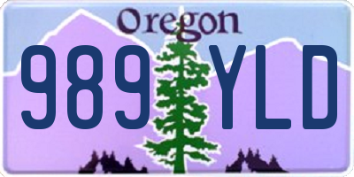 OR license plate 989YLD