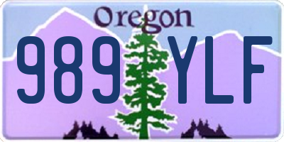OR license plate 989YLF