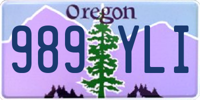 OR license plate 989YLI