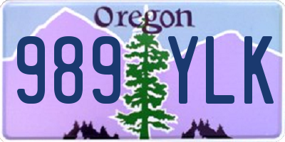 OR license plate 989YLK