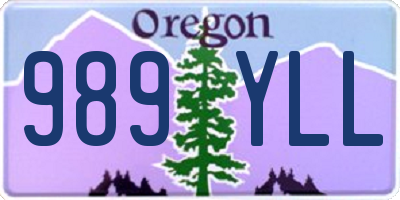 OR license plate 989YLL