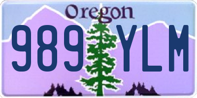 OR license plate 989YLM