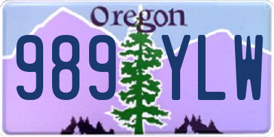 OR license plate 989YLW