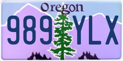 OR license plate 989YLX