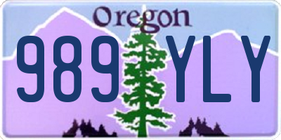OR license plate 989YLY