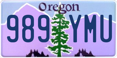 OR license plate 989YMU
