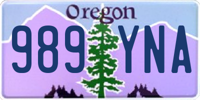OR license plate 989YNA