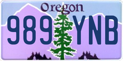 OR license plate 989YNB