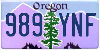 OR license plate 989YNF