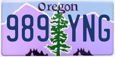 OR license plate 989YNG