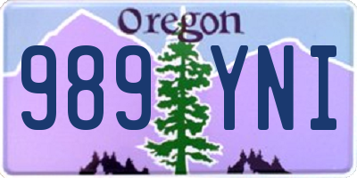 OR license plate 989YNI