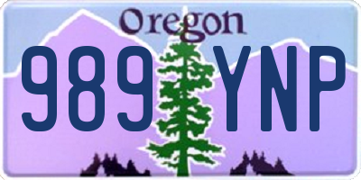 OR license plate 989YNP
