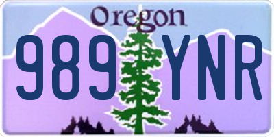 OR license plate 989YNR