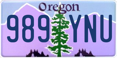 OR license plate 989YNU