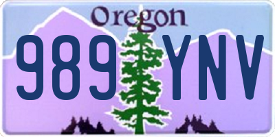 OR license plate 989YNV