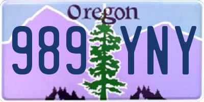 OR license plate 989YNY