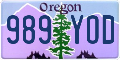 OR license plate 989YOD