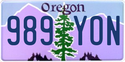 OR license plate 989YON