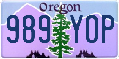 OR license plate 989YOP